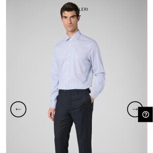 Pal Zileri Stripes blue & white shirt in cotton and linen blend